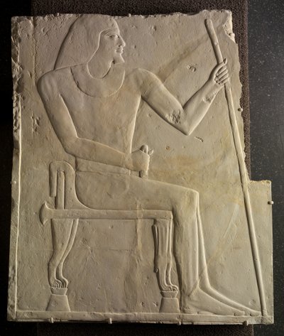 Reliëf van Nyankhnesut zittend, uit Saqqara, ca. 2311-2281 v.Chr. door Egyptian 6th Dynasty