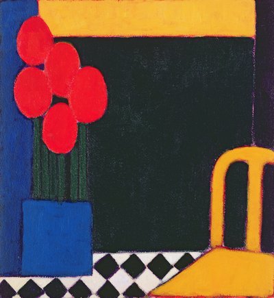 Tulpen en gele stoel door Eithne Contemporary Artist Donne