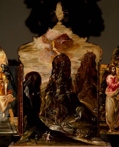 Berg Sinaï, draagbaar drieluik altaar door El (1541 1614) Greco