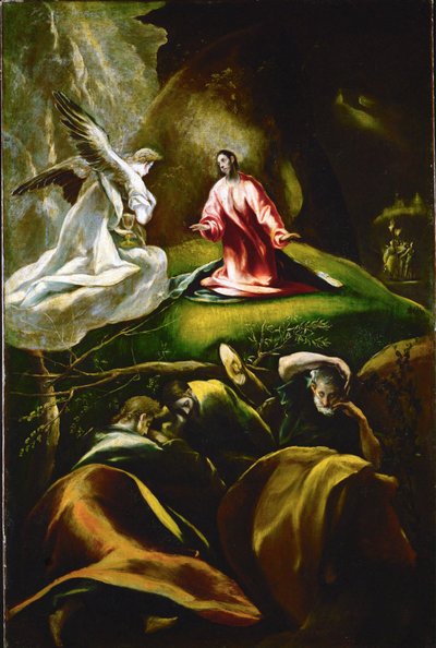 De lijdensweg in de tuin (schilderij op doek) door El (1541-1614) Greco