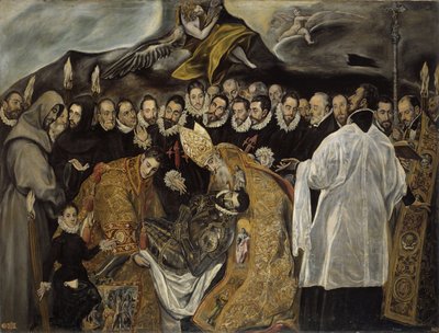 De begrafenis van de graaf van Orgaz onderste deel, ca. 1625 door El Greco