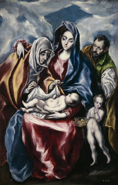 De Heilige Familie met Sint Anna en Sint Johannes door El Greco