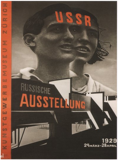 Poster voor de Russische tentoonstelling in Zürich, 1929 door Eliezer Markowich Lissitzky