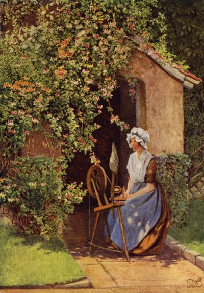 En Lucy, aan haar wiel, zal zingen door Eleanor Fortescue Brickdale