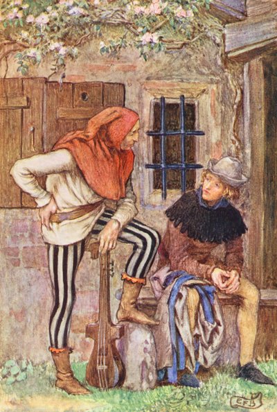 Illustratie voor The Gathering of Brother Hilarius door Michael Fairless door Eleanor Fortescue Brickdale
