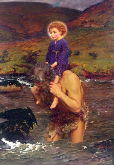 St. Christoffel draagt het Christuskind door Eleanor Fortescue Brickdale