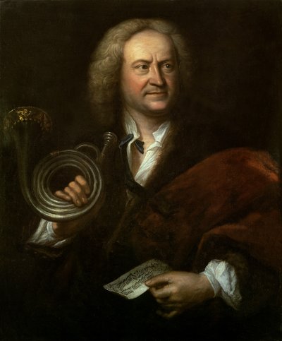 Gottfried Reiche (1667-1734), senior muzikant en solo trompettist van Bachs orkest door Elias Gottleib Haussmann