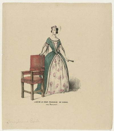 Dame de la Cour Francaise 16e Siècle. sous Francois I door Elias Spanier
