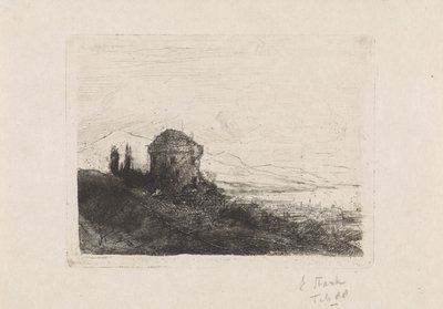 Kasteel Chatelard bij Clarens door Elias Stark (signed by artist)