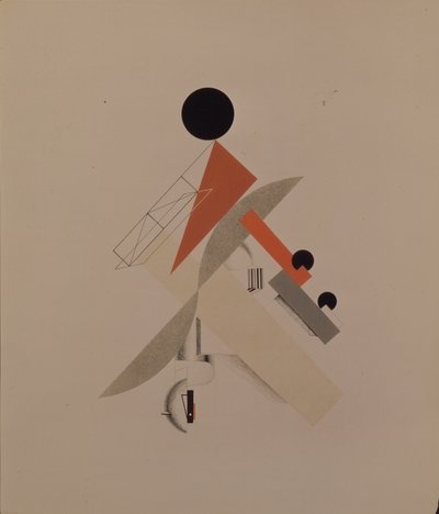 Wereldreiziger. Beeldje voor de opera Victory over the sun door A. Kruchenykh, 1920-1921 door Eliezer Markowich Lissitzky