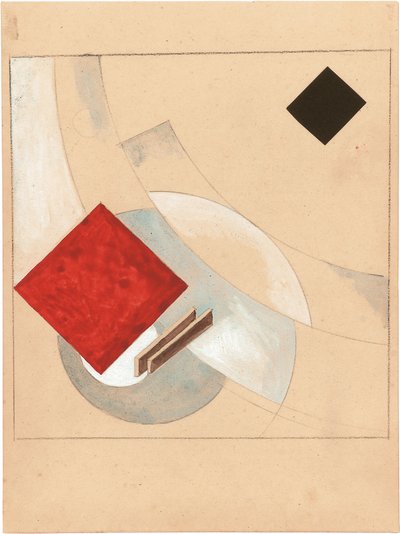 Studie voor het Verhaal van Twee Quadraten door Eliezer Markowich Lissitzky