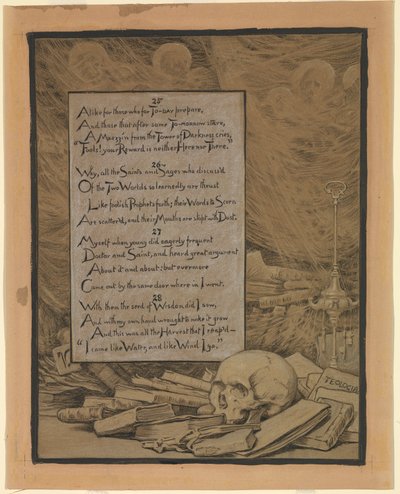(Illustratie voor Rubáiyát van Omar Khayyám) Theologie door Elihu Vedder