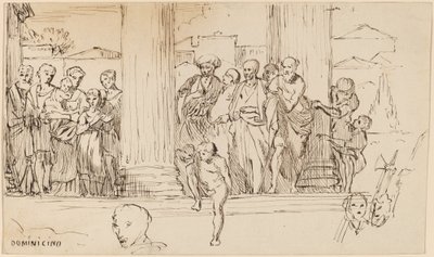 Studie naar Domenichino door Elihu Vedder