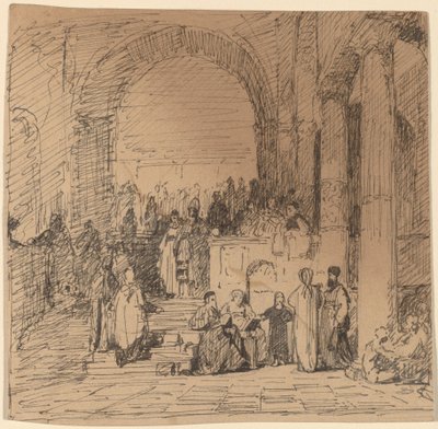 Studie naar oude meester door Elihu Vedder