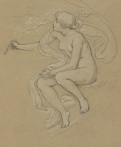Studie voor de figuur van de Lente door Elihu Vedder