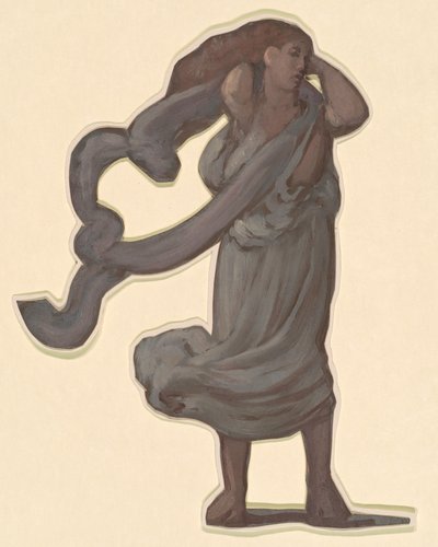 Studie voor "Griekse meisjes baden" door Elihu Vedder