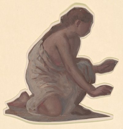 Studie voor Griekse meisjes die baden, ca. 1872 door Elihu Vedder
