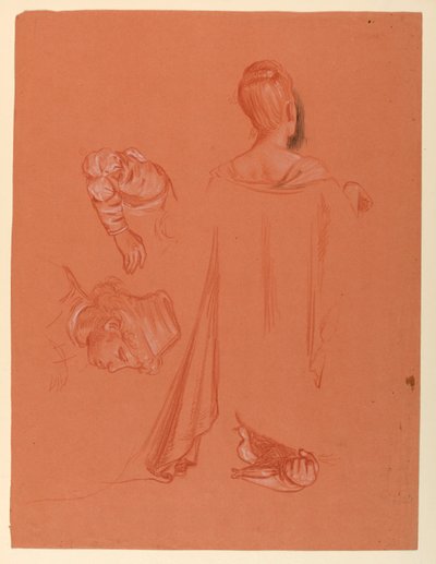 Studie voor "Huwelijksprocessie" door Elihu Vedder