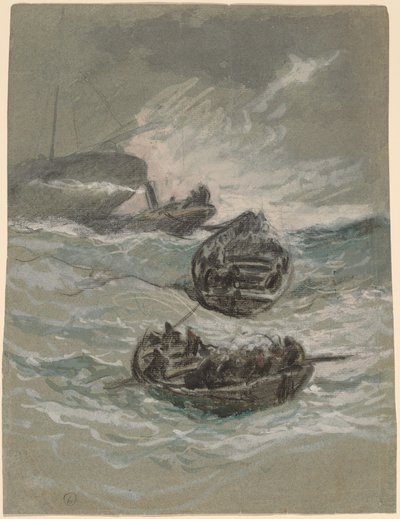 Het schipbreuk door Elihu Vedder