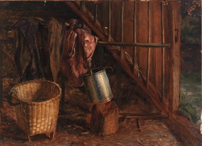 Interieur van een stal door Eliphalet Fraser Andrews