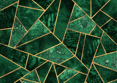 Smaragdgroen geometrisch patroon door Elisabeth Fredriksson