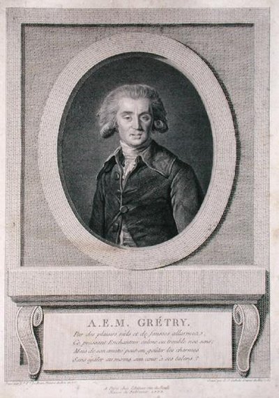 Andre Ernest Modeste Gretry (1741-1813) gegraveerd door Louis Jacques Cathelin 1786 door Elisabeth Louise (after) Vigee Lebrun