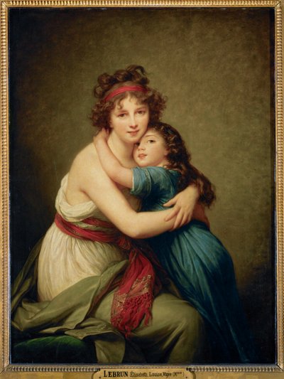 Madame Vigee-Le Brun en haar dochter Julie ... door Elisabeth Louise Vigee-Lebrun
