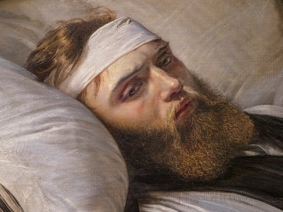 Een gewonde Deense soldaat, detail door Elisabeth Maria Anna Jerichau-Baumann