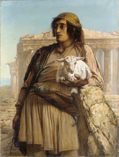 Een herdersjongen staande voor het Parthenon door Elisabeth Maria Anna Jerichau Baumann