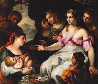 De vondst van Mozes door Elisabetta Sirani