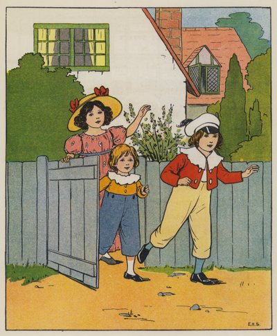 Zaterdag, Vakantietijd (kleur litho) door Elise H. Stewart