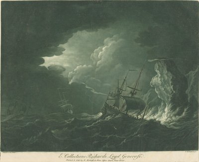 Scheepvaartscène uit de Collectie van Richard Lloyd door Elisha Kirkall after Willem van de Velde the Elder