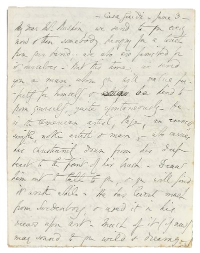 Autografe brief aan John Ruskin, Casa Giudi, Florence, 3 juni 1859 door Elizabeth Browning
