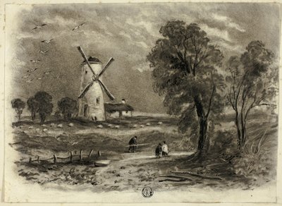 Landschap met windmolen door Elizabeth Murray