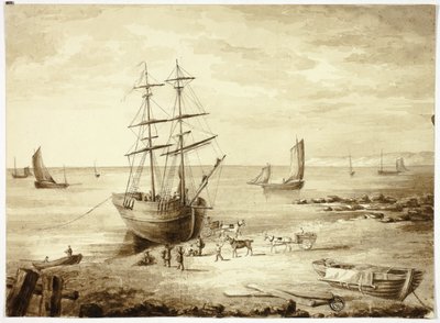 Boot laden in de haven door Elizabeth Murray