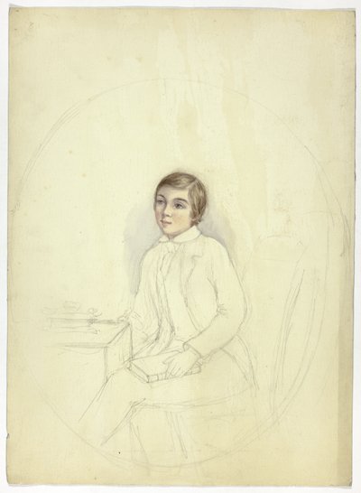 Studie voor Portret van Jongen met Boek door Elizabeth Murray