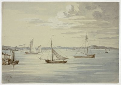 Uitzicht op Inchkeith en de Firth of Forth-eilanden vanaf Granton door Elizabeth Murray