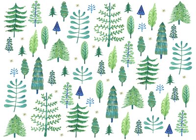 Betoverd bos, 2017 (aquarel) door Elizabeth Rider