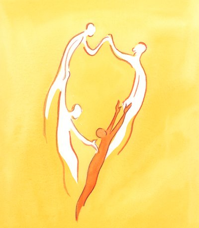 Iemand die berouw heeft over zijn zonden, gaat biechten, absolutie ontvangt, bidt en boete doet zoals de kerk vraagt, 2005 (aquarel op papier) door Elizabeth Wang
