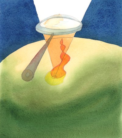 Een ziel die zich in trouwe gebed en dienst aan God overgeeft, is als een vergrootglas waardoor de witgloeiende liefde van God wordt gefocust op een bepaalde plaats en tijd op aarde door Elizabeth Wang