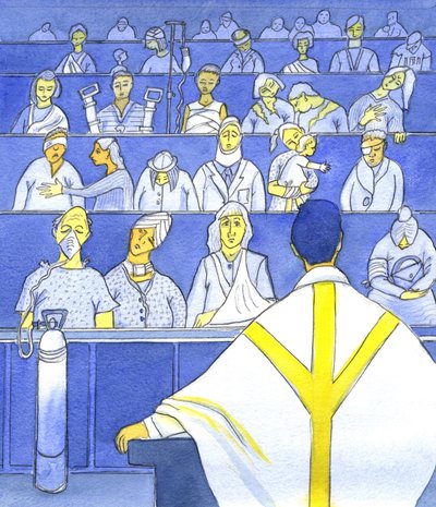 Als de priester naar zijn gemeente kijkt, zich voorbereidend om te preken en te onderwijzen bij de Mis, moet hij zich herinneren hoe behoeftig ze zijn door Elizabeth Wang