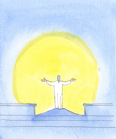 Bij elke viering van het Heilig Offer van de Mis is Christus Echt Aanwezig, biddend voor zondaars, kijkend naar de Vader, net zoals Christus eens bad vanaf het Kruis door Elizabeth Wang