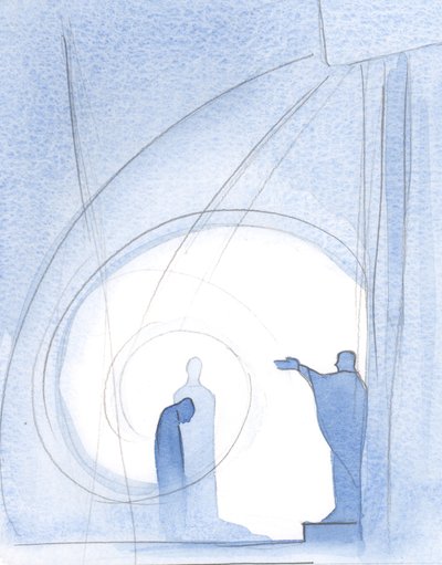 Aan het einde van de Heilige Mis worden we omarmd door de zegen van de Vader, in het gezelschap van Christus, terwijl de Heilige Geest ons hart troost. door Elizabeth Wang