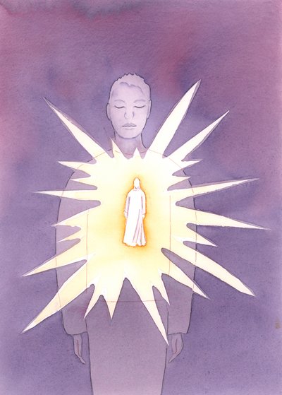 Door de Heilige Geest is Christus aanwezig in de ziel van de gedoopte persoon, straalt Zijn liefde en wijsheid uit, en verlicht de ziel met Goddelijke vreugde en goedheid. door Elizabeth Wang