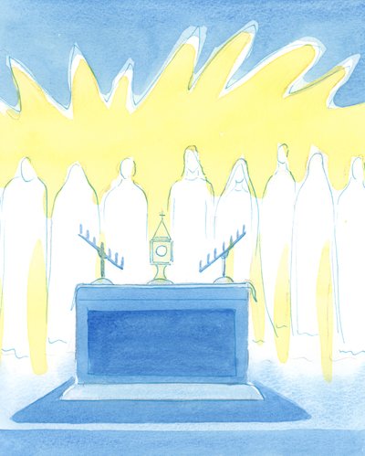 Christus houdt ervan om Zijn vrienden verfrissing en nieuwe moed te brengen door Zijn Werkelijke Aanwezigheid in het Heilig Sacrament door Elizabeth Wang