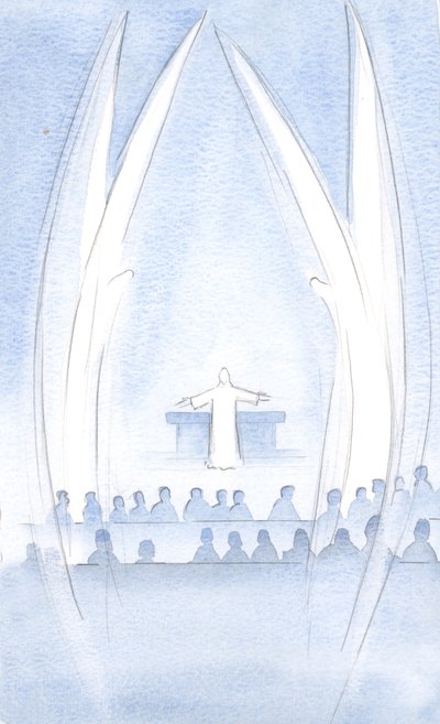 Christus onze Verrezen Heer was aanwezig in ons, in Zijn glorie en kracht, bewaakt door Zijn Heilige Engelen door Elizabeth Wang