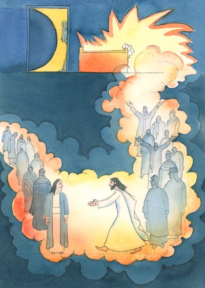 Christus haastte zich om Abraham in de onderwereld te zien door Elizabeth Wang