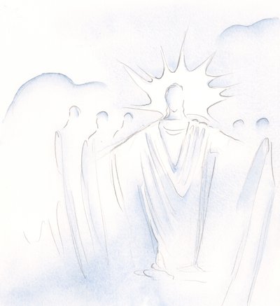 Christus, die de deur is, leidt ons heen en weer in hemelse gezelschap door Elizabeth Wang