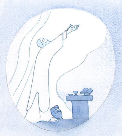 Hij toonde me een plek bij Zijn voeten, in de geest, waar ik me kon oprollen - als het ware - terwijl Hij bad voor allen die te moe zijn om te spreken door Elizabeth Wang