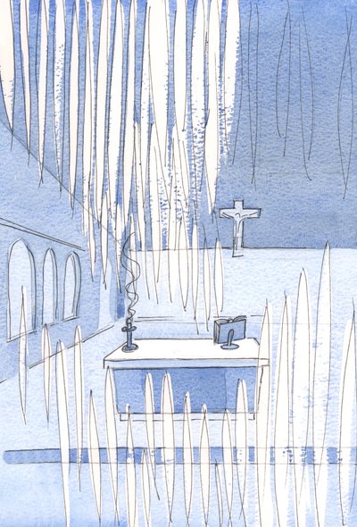 Hoeveel Engelen! Een groot aantal was verzameld in de Kerk om het Feest van Onze Lieve Vrouwe te vieren, ongeacht hoe weinig de gelovigen waren door Elizabeth Wang